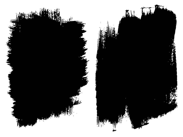 set of artistic black paint hand made creative brush stroke backgrounds  - Photo, Image