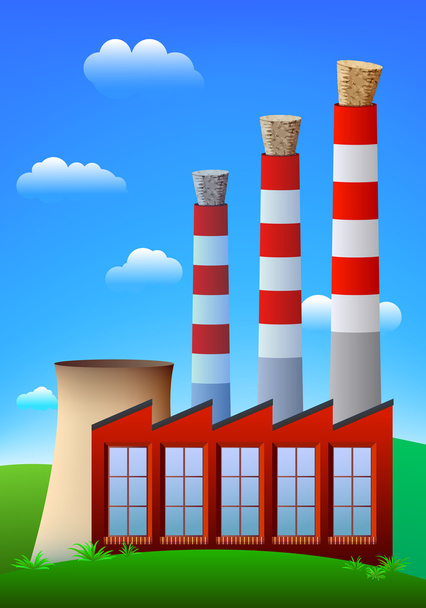 Cork in chimneys. Pollution stopper. - Vector, Image