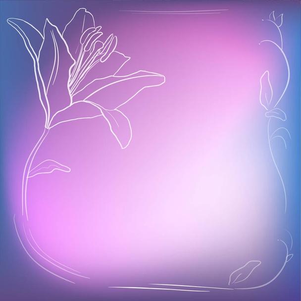 Violet kleurovergang - wenskaart - decor vectorillustratie met - Vector, afbeelding