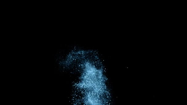 beautiful animation of multi-colored flying flickering particles scattered on a black background - Footage, Video