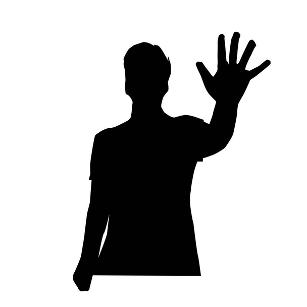 man show number five silhouette, illustration design, isolated on white background.  - Διάνυσμα, εικόνα