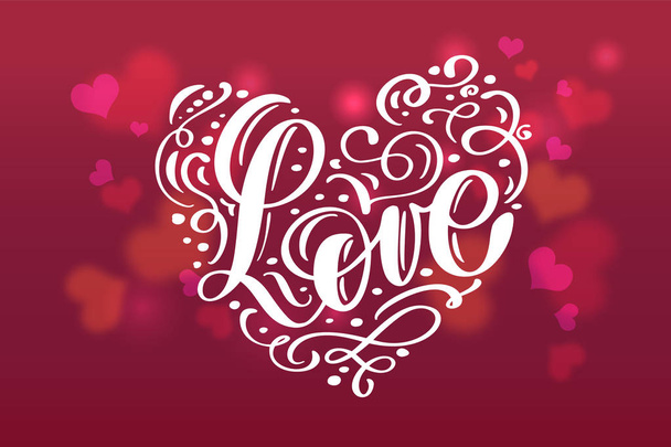 Dia dos Namorados fundo abstrato com caligrafia Mão Desenho Vetor Letras amor. Cartão de ilustração vetorial
 - Vetor, Imagem