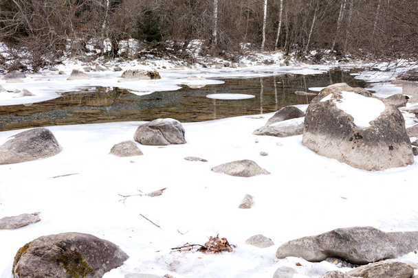 frozen river in Ordesa park - Photo, Image