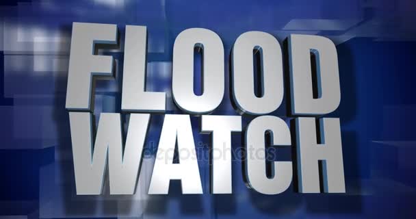 Dynamic Flood Watch News Transition and Title Page Background Plate - Footage, Video