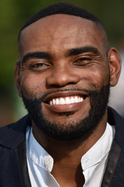 Black Male Smiling - Фото, изображение
