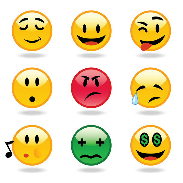 Expressões de emoticons
 - Vetor, Imagem