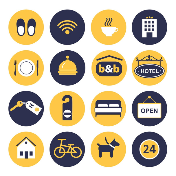 conjunto de ícones para o serviço de hotel
 - Vetor, Imagem