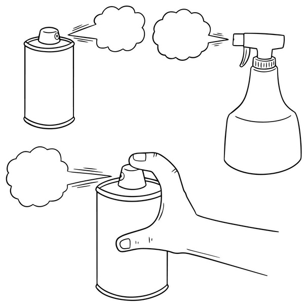 conjunto vetorial de lata de pulverização e garrafa
 - Vetor, Imagem
