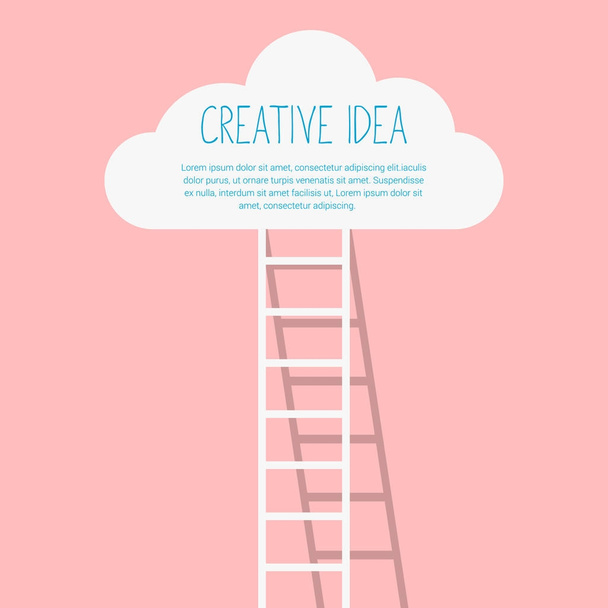 ladder and cloud info graphics on pink background - Vector, Image