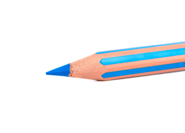 niebieski ołówek z bliska - Zdjęcie, obraz