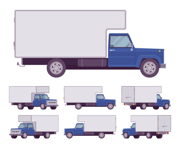 ネイビー ブルー トラック セット - ベクター画像