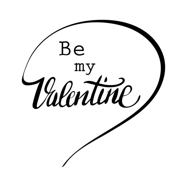 Be my Valentine text Vector illustration of Greeting Card with heart. - Διάνυσμα, εικόνα