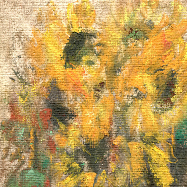 Sunflower, abstract painting - Photo, Image