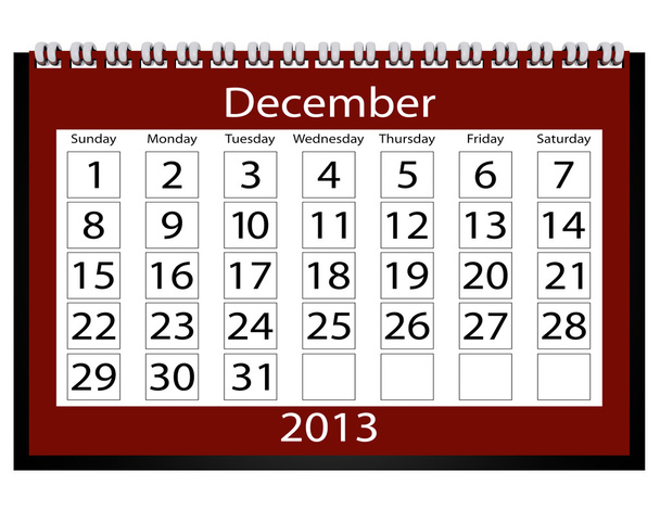 3 d レンダリング 2013年カレンダー 12 月 - 写真・画像