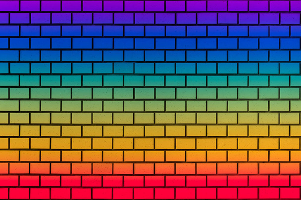 rainbow coloful wall for background - Photo, Image