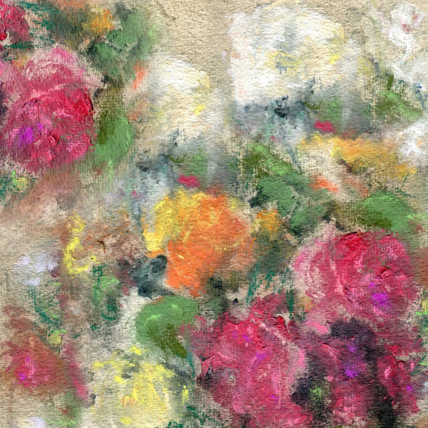 Abstract schilderij met rozen - Foto, afbeelding