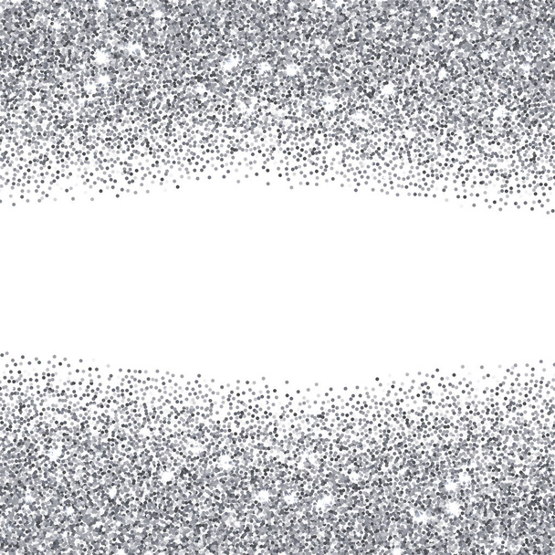 Srebrny brokat teksturowanej granic - Wektor, obraz
