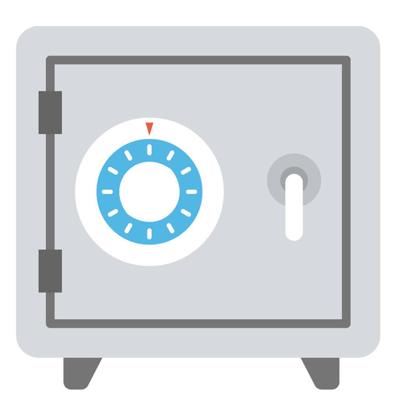 Flat icon of a locker with blue color lock - Vetor, Imagem