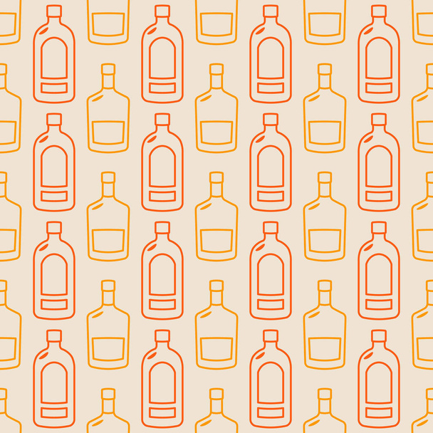 Бесшовный рисунок с векторными бутылками спирта для вашего дизайна
 - Вектор,изображение