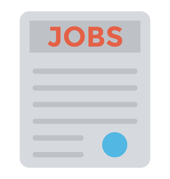 Flat icon of a page with job written on top - Vector, imagen