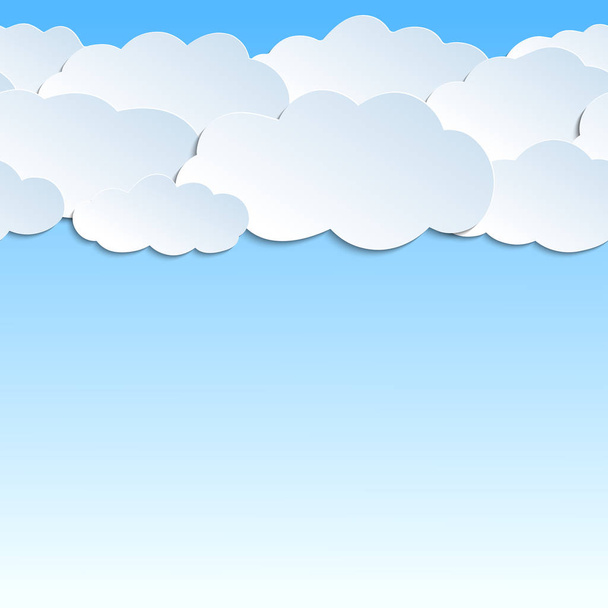 シームレス パターン 3 d ベクトル雲、紙 - ベクター画像