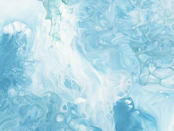 blauer Marmor abstrakt handbemalten Hintergrund - Foto, Bild