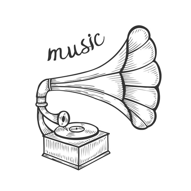 gramophone dessiné à la main
 - Vecteur, image