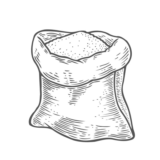 Мешок с цельной мукой или сахаром
 - Вектор,изображение