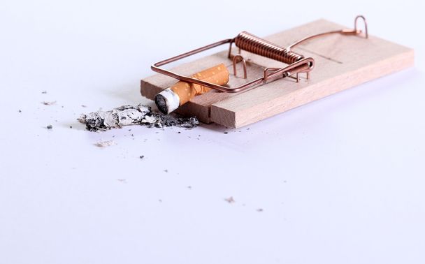 Cigarrillo en ratonera
 - Foto, imagen