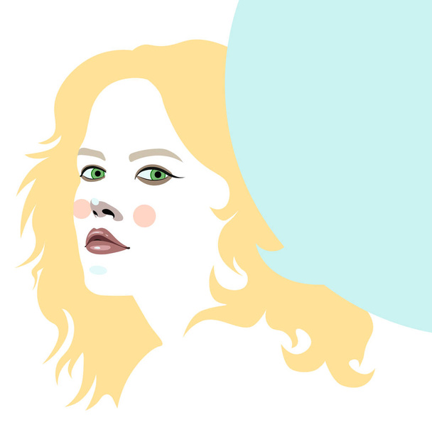 vector illustration of a girl with beautiful hair abstract portrait - ベクター画像