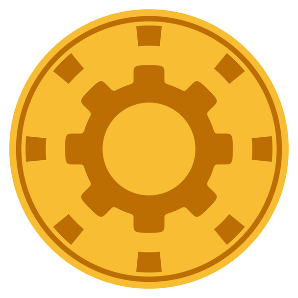 Gear Gold Casino Chip - Vector, Image