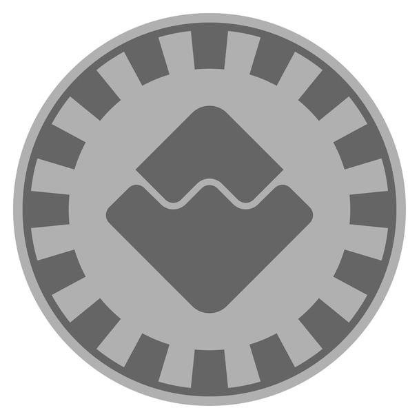 Waves Currency Silver Casino Chip - Vector, Imagen