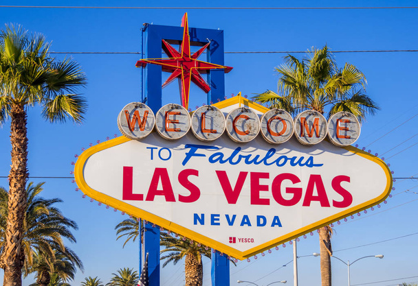 Famoso e popular sinal de Las Vegas Wolcome na tira
 - Foto, Imagem
