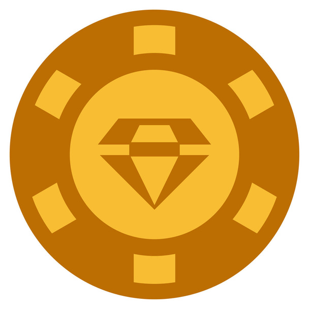 Brilliant Gold Casino Chip - Вектор, зображення