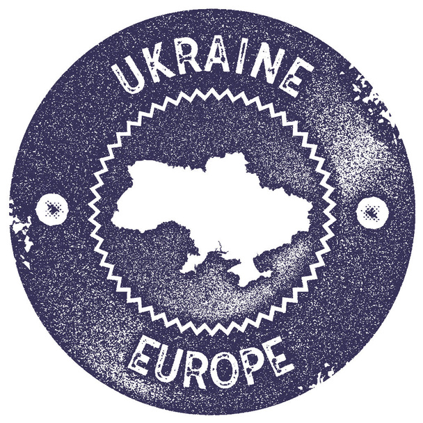 Ukraine map vintage stamp Retro style handmade label badge or element for travel souvenirs Deep - Vector, imagen