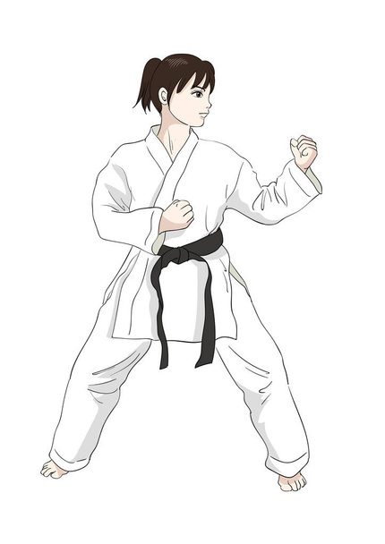 Karate pose / Vector material of Japanese culture - Vector, Image