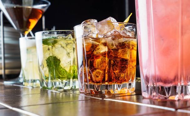 cocktail, drink  in the bar, close up - Фото, зображення