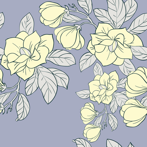 Jasmine floral vector seamless pattern - Vektör, Görsel