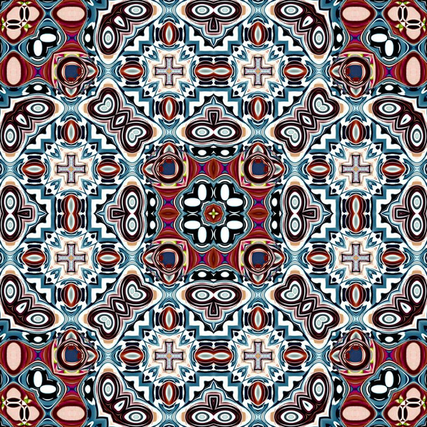 Mandala único, patrón redondo oriental, motivo místico, fondo exótico abstracto. Fantástico diseño fractal, arte digital colorido, textura geométrica brillante
. - Foto, Imagen