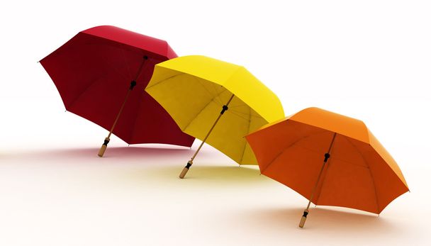 Three multicoloured umbrellas - Φωτογραφία, εικόνα