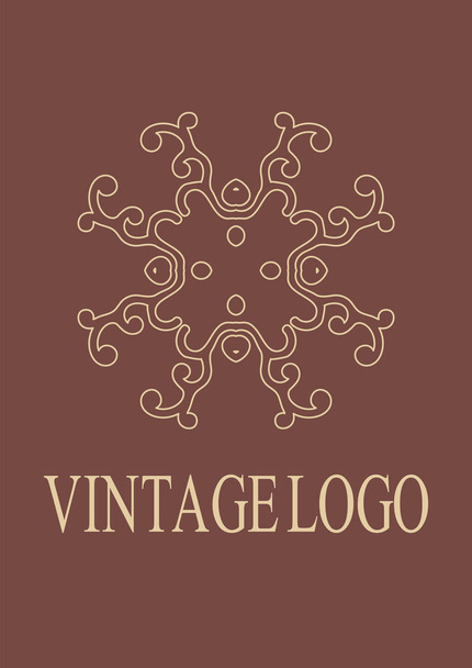 Vintage ornamentales Emblem. Luxus und elegante Ornamente. florierte Logo. Element für Broschüren. Vorlage für Design. Vektorillustration - Vektor, Bild
