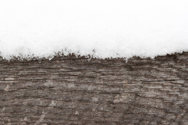 Wood texture with snow - Photo, Image