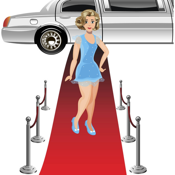 Girl on the red carpet - Vecteur, image
