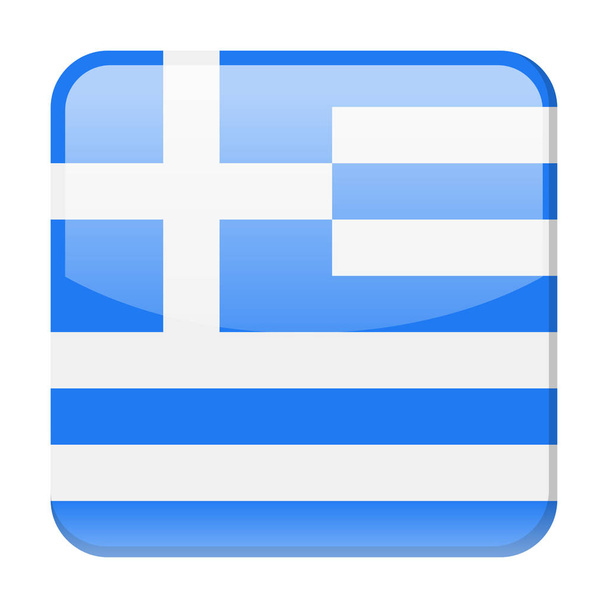 Griechenland Flagge Vektor Quadrat-Symbol - Vektor, Bild