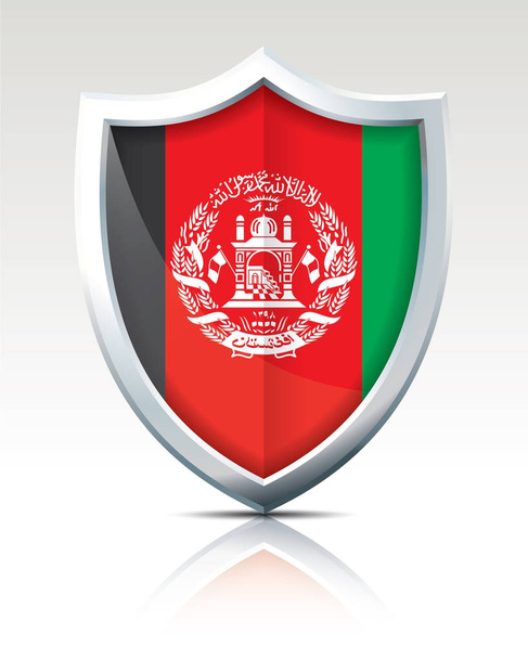 Shield with Flag of Afghanistan - Vector, Image