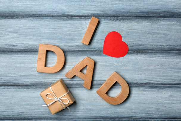 Creative composition for Father's Day on wooden background - Fotó, kép