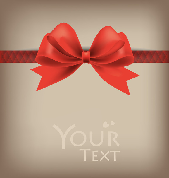 Beautiful cards with red bows and ribbons, vector illustration. - Διάνυσμα, εικόνα
