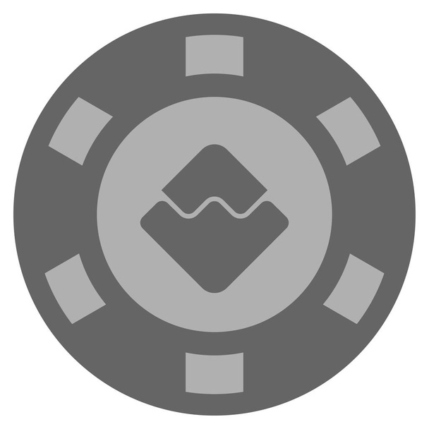 Waves Currency Silver Casino Chip - Vector, Image