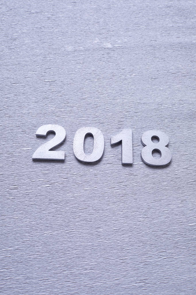 números decorativos de prata formando número 2018, conceito de ano novo
  - Foto, Imagem