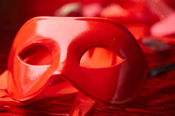 carnival red mask - Photo, Image